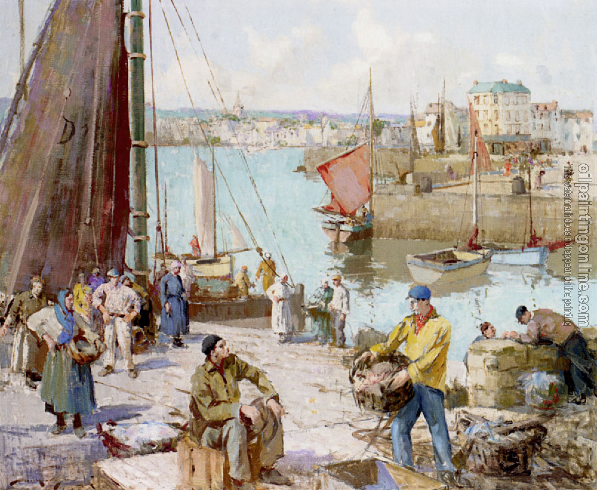 William Lee Hankey RWS - Bringing In Fish Dieppe